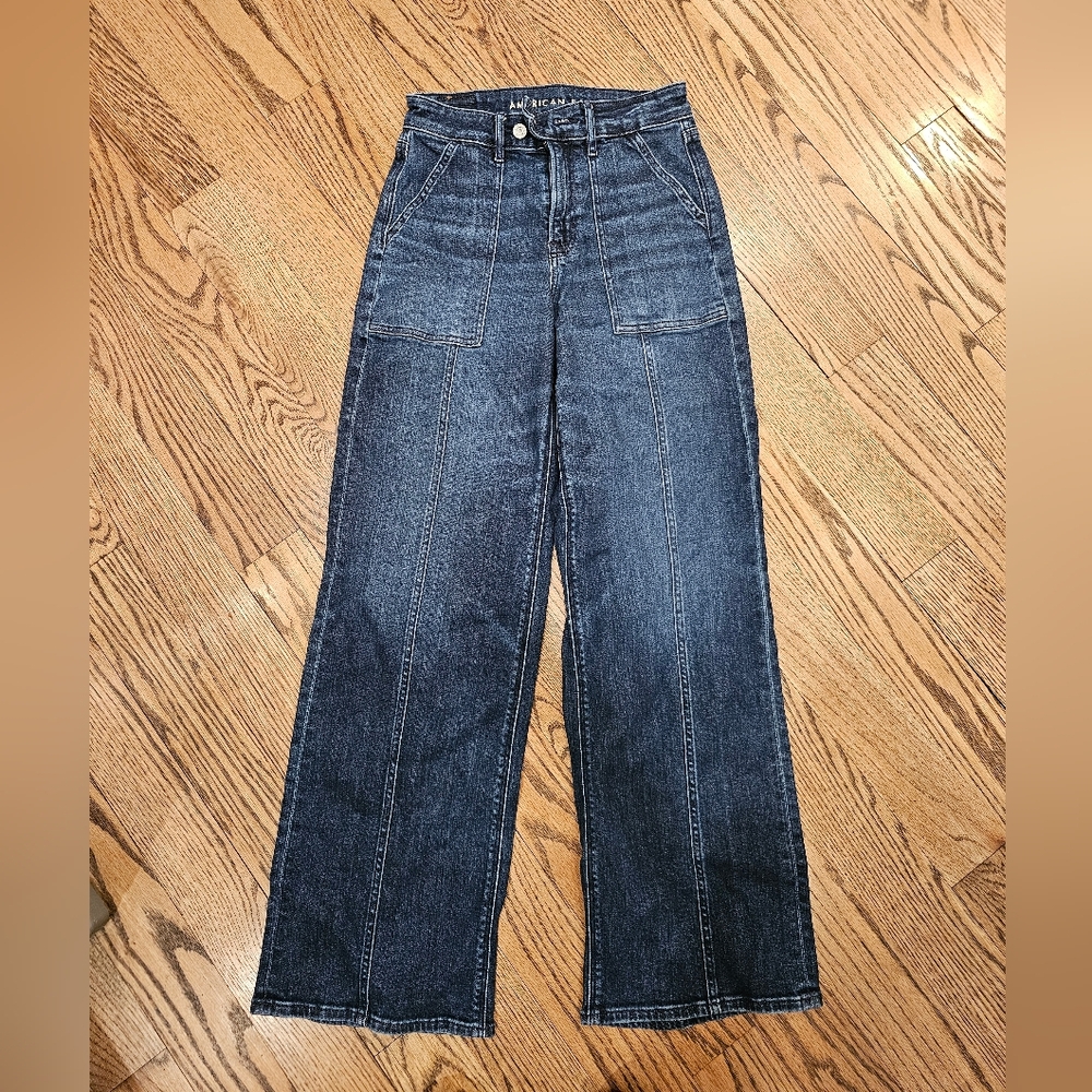 American Eagle Outfitters Womens Super High Rise Baggy Wide Leg Jeans - Picture 7 of 8